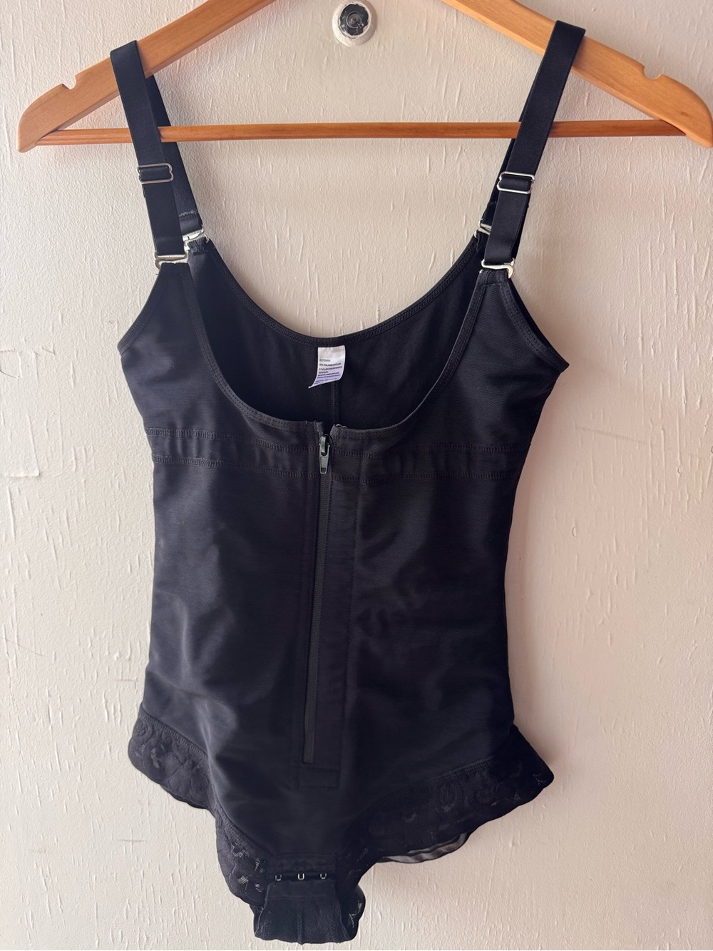 Yianna Black Shapewear Bodysuit with Front Zipper